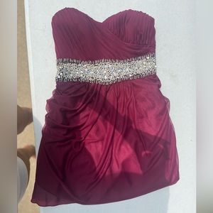 Burgundy sequin formal dress
